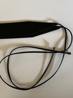 Lafayette 148 New York Womens Black Velvet Elastic Wide Waist Belt Size L Large Lafayette 148 New York Black Woven Stretch Belt With Buckle  main image 3
